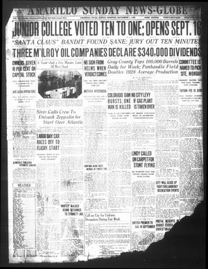 Primary view of object titled 'Amarillo Sunday News-Globe (Amarillo, Tex.), Vol. 20, No. 289, Ed. 1 Sunday, September 1, 1929'.