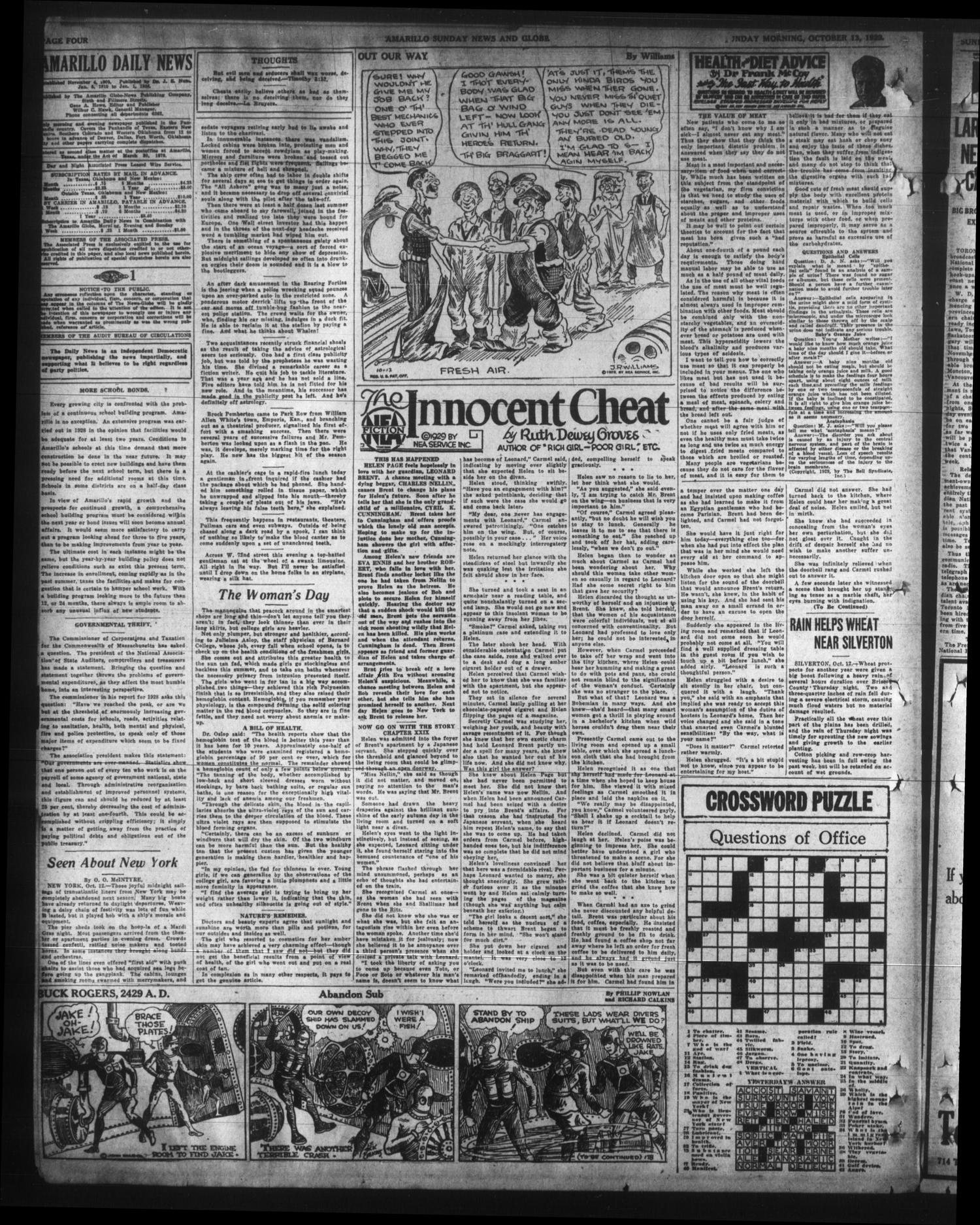 Amarillo Sunday News-Globe (Amarillo, Tex.), Vol. 20, No. 331, Ed. 1 Sunday, October 13, 1929
                                                
                                                    [Sequence #]: 4 of 40
                                                