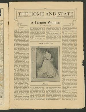 Primary view of object titled 'The Home and State (Dallas, Tex.), Vol. 3, No. 4, Ed. 1 Wednesday, February 1, 1905'.