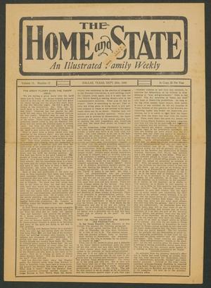Primary view of object titled 'The Home and State (Dallas, Tex.), Vol. 11, No. 17, Ed. 1 Saturday, September 25, 1909'.