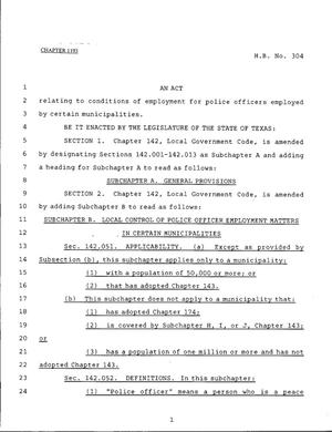 79th Texas Legislature, Regular Session, House Bill 304, Chapter 1193