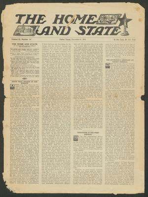 Primary view of object titled 'The Home and State (Dallas, Tex.), Vol. 13, No. 24, Ed. 1 Saturday, December 9, 1911'.
