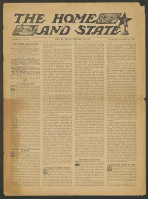 The Home and State (Dallas, Tex.), Vol. 13, No. 29, Ed. 1 Saturday, January 20, 1912