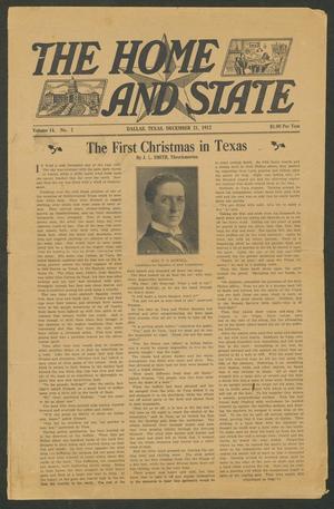 Primary view of object titled 'The Home and State (Dallas, Tex.), Vol. 14, No. 24, Ed. 1 Saturday, December 21, 1912'.