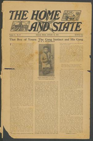 The Home and State (Dallas, Tex.), Vol. 14, No. 27, Ed. 1 Saturday, January 18, 1913
