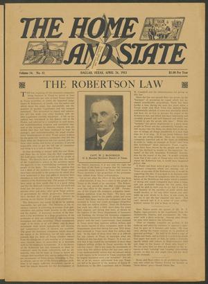 The Home and State (Dallas, Tex.), Vol. 14, No. 41, Ed. 1 Saturday, April 26, 1913