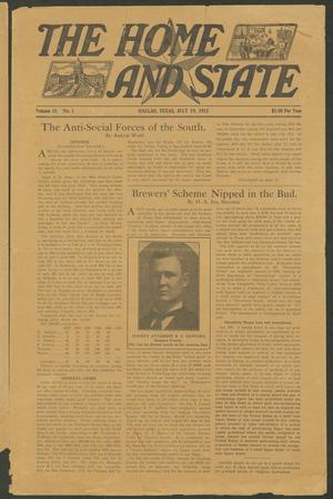 The Home and State (Dallas, Tex.), Vol. 15, No. 1, Ed. 1 Saturday, July 19, 1913