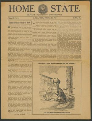 Home and State (Dallas, Tex.), Vol. 15, No. 14, Ed. 1 Saturday, October 25, 1913
