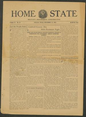Home and State (Dallas, Tex.), Vol. 15, No. 20, Ed. 1 Saturday, December 13, 1913