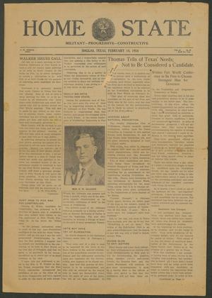 Home and State (Dallas, Tex.), Vol. 15, No. 29, Ed. 1 Saturday, February 14, 1914