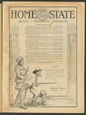 Primary view of object titled 'Home and State (Dallas, Tex.), Vol. 15, No. 41, Ed. 1 Saturday, May 9, 1914'.