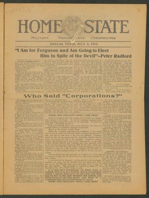 Home and State (Dallas, Tex.), Vol. 15, No. 49, Ed. 1 Saturday, July 4, 1914