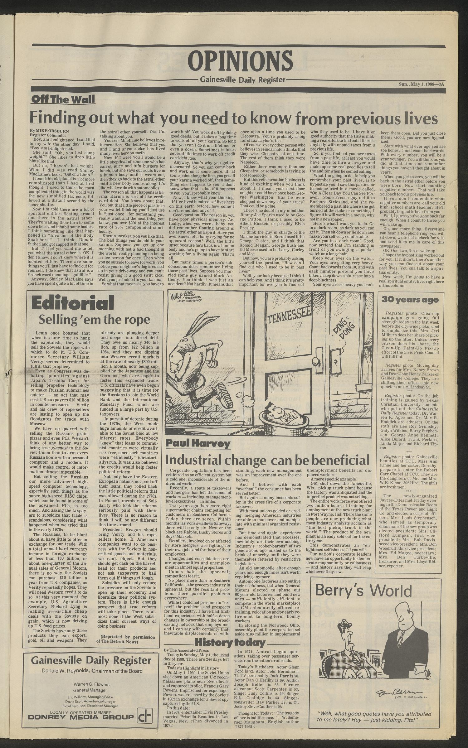 Gainesville Daily Register (Gainesville, Tex.), Vol. 98, No. 208, Ed. 1 Sunday, May 1, 1988
                                                
                                                    [Sequence #]: 3 of 80
                                                