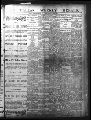 Primary view of object titled 'The Dallas Weekly Herald. (Dallas, Tex.), Vol. 35, No. 10, Ed. 1 Thursday, May 8, 1884'.