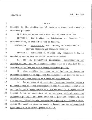79th Texas Legislature, Regular Session, House Bill 363, Chapter 922