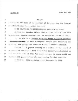 79th Texas Legislature, Regular Session, House Bill 365, Chapter 923