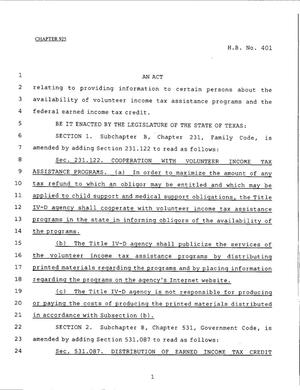 79th Texas Legislature, Regular Session, House Bill 401, Chapter 925