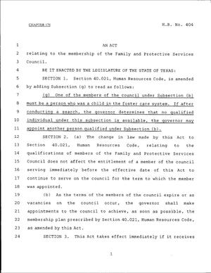 79th Texas Legislature, Regular Session, House Bill 404, Chapter 175