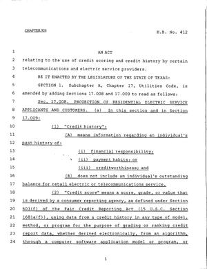 79th Texas Legislature, Regular Session, House Bill 412, Chapter 926