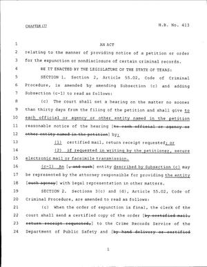 79th Texas Legislature, Regular Session, House Bill 413, Chapter 177