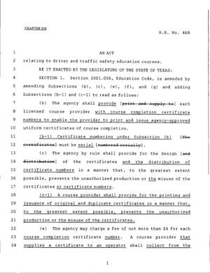 79th Texas Legislature, Regular Session, House Bill 468, Chapter 928