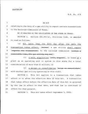 79th Texas Legislature, Regular Session, House Bill 474, Chapter 1000