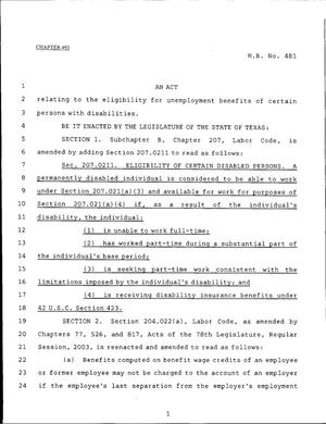 79th Texas Legislature, Regular Session, House Bill 481, Chapter 493