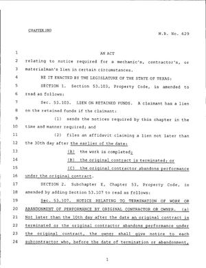 79th Texas Legislature, Regular Session, House Bill 629, Chapter 1003