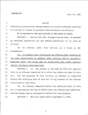 79th Texas Legislature, Regular Session, House Bill 699, Chapter 1208