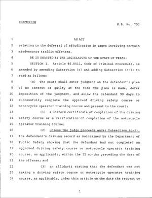 79th Texas Legislature, Regular Session, House Bill 703, Chapter 1209