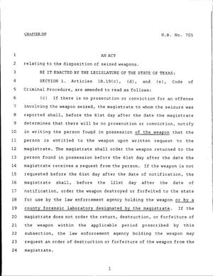 79th Texas Legislature, Regular Session, House Bill 705, Chapter 509