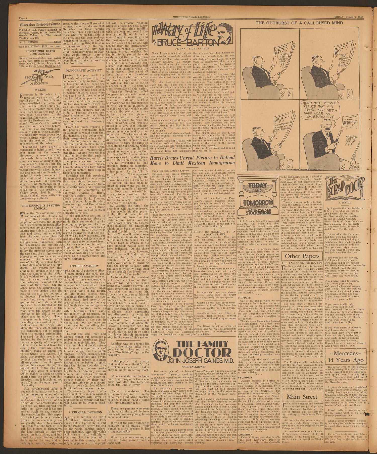 Mercedes News-Tribune (Mercedes, Tex.), Vol. 17, No. 21, Ed. 1 Friday, June 6, 1930
                                                
                                                    [Sequence #]: 4 of 12
                                                