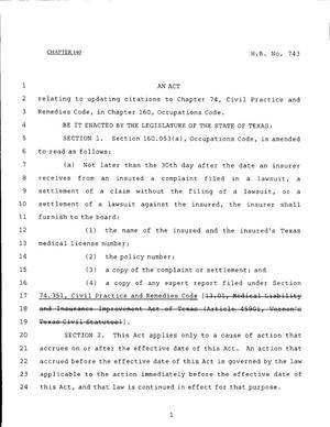 79th Texas Legislature, Regular Session, House Bill 743, Chapter 140
