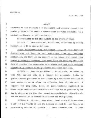 79th Texas Legislature, Regular Session, House Bill 769, Chapter 513