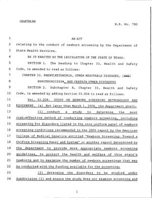 79th Texas Legislature, Regular Session, House Bill 790, Chapter 940