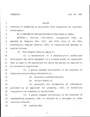 79th Texas Legislature, Regular Session, House Bill 808, Chapter 518