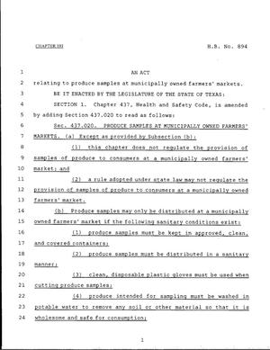 79th Texas Legislature, Regular Session, House Bill 894, Chapter 191