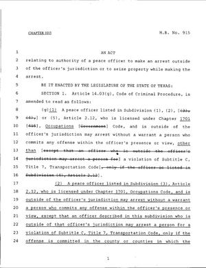 79th Texas Legislature, Regular Session, House Bill 915, Chapter 1015