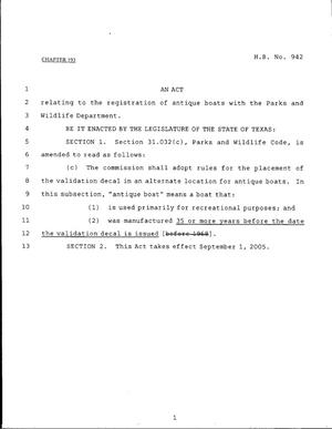 79th Texas Legislature, Regular Session, House Bill 942, Chapter 193