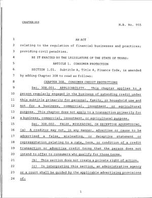 79th Texas Legislature, Regular Session, House Bill 955, Chapter 1018