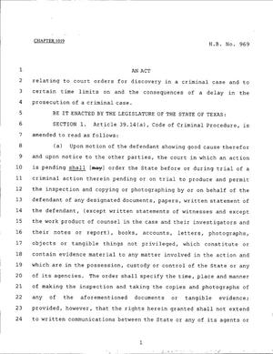 79th Texas Legislature, Regular Session, House Bill 969, Chapter 1019
