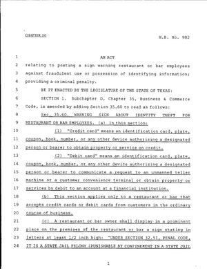 79th Texas Legislature, Regular Session, House Bill 982, Chapter 195