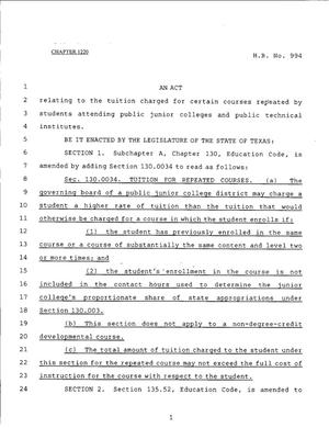 79th Texas Legislature, Regular Session, House Bill 994, Chapter 1220