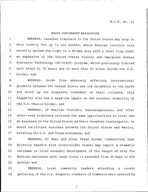 79th Texas Legislature, Regular Session, House Concurrent Resolution 13