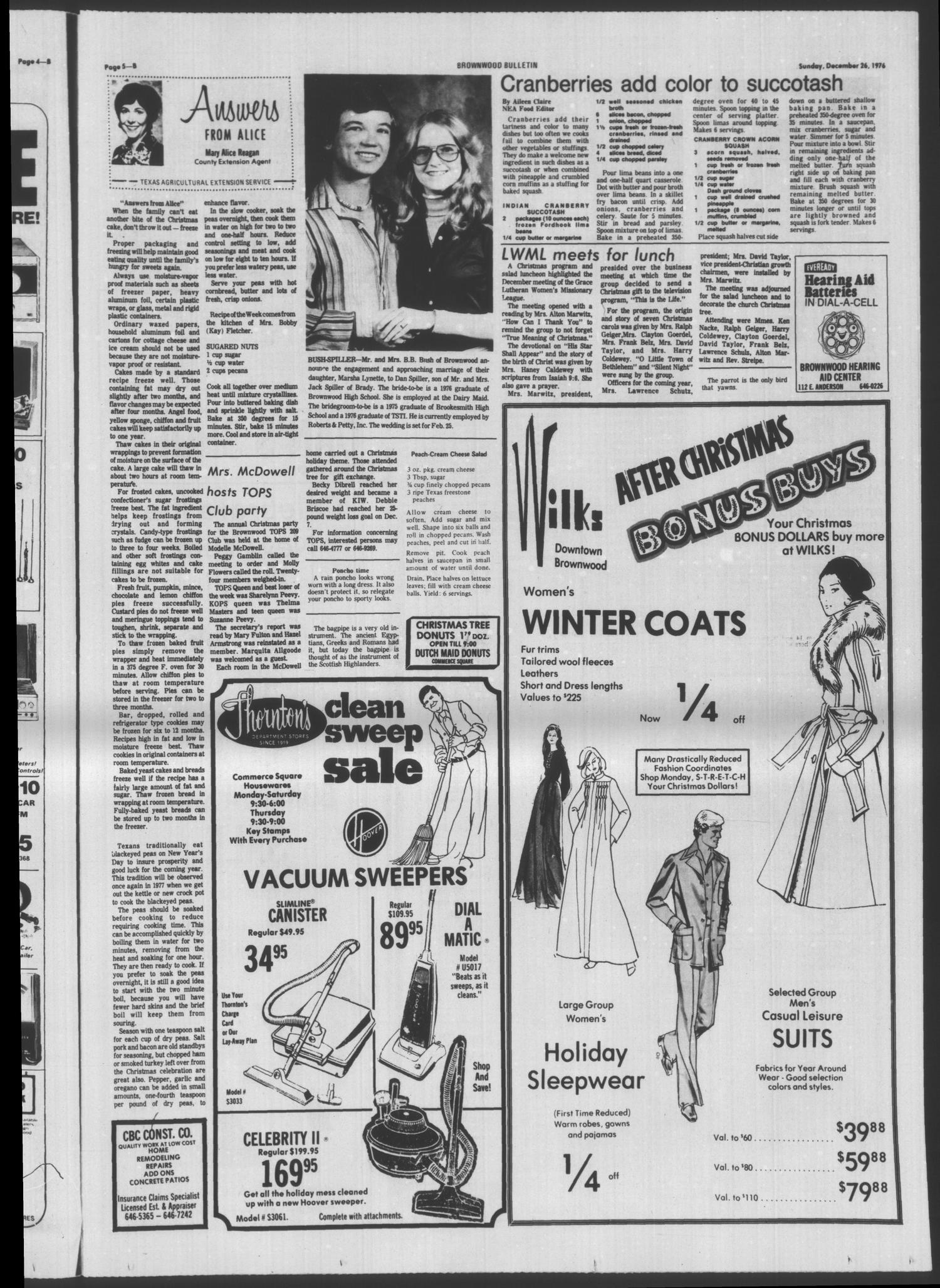 Brownwood Bulletin (Brownwood, Tex.), Vol. 77, No. 61, Ed. 1 Sunday, December 26, 1976
                                                
                                                    [Sequence #]: 21 of 36
                                                