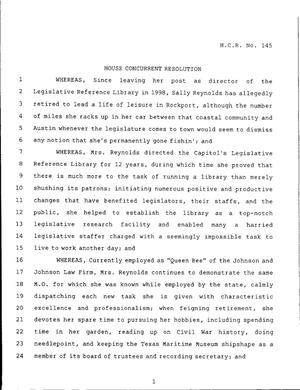 79th Texas Legislature, Regular Session, House Concurrent Resolution 145