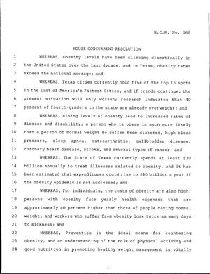 79th Texas Legislature, Regular Session, House Concurrent Resolution 168