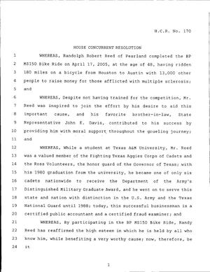 79th Texas Legislature, Regular Session, House Concurrent Resolution 170