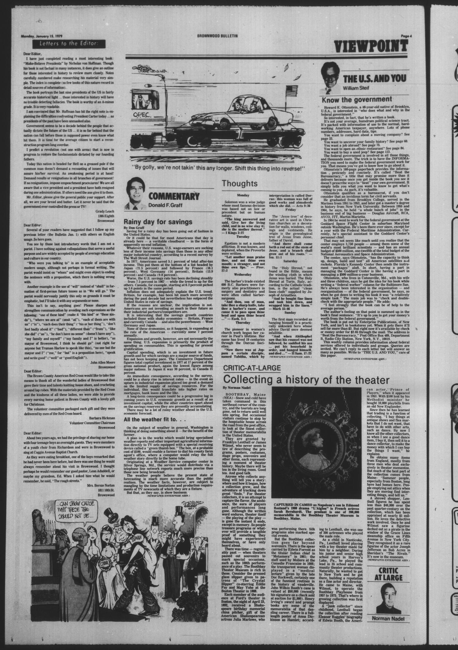 Brownwood Bulletin (Brownwood, Tex.), Vol. 79, No. 80, Ed. 1 Monday, January 15, 1979
                                                
                                                    [Sequence #]: 4 of 14
                                                