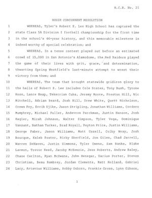 79th Texas Legislature, Regular Session, House Concurrent Resolution 21